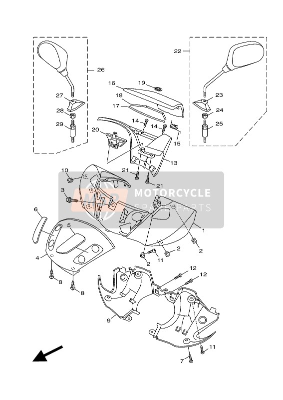 52SF614300P2, Cover, Hand Upper 1, Yamaha, 0